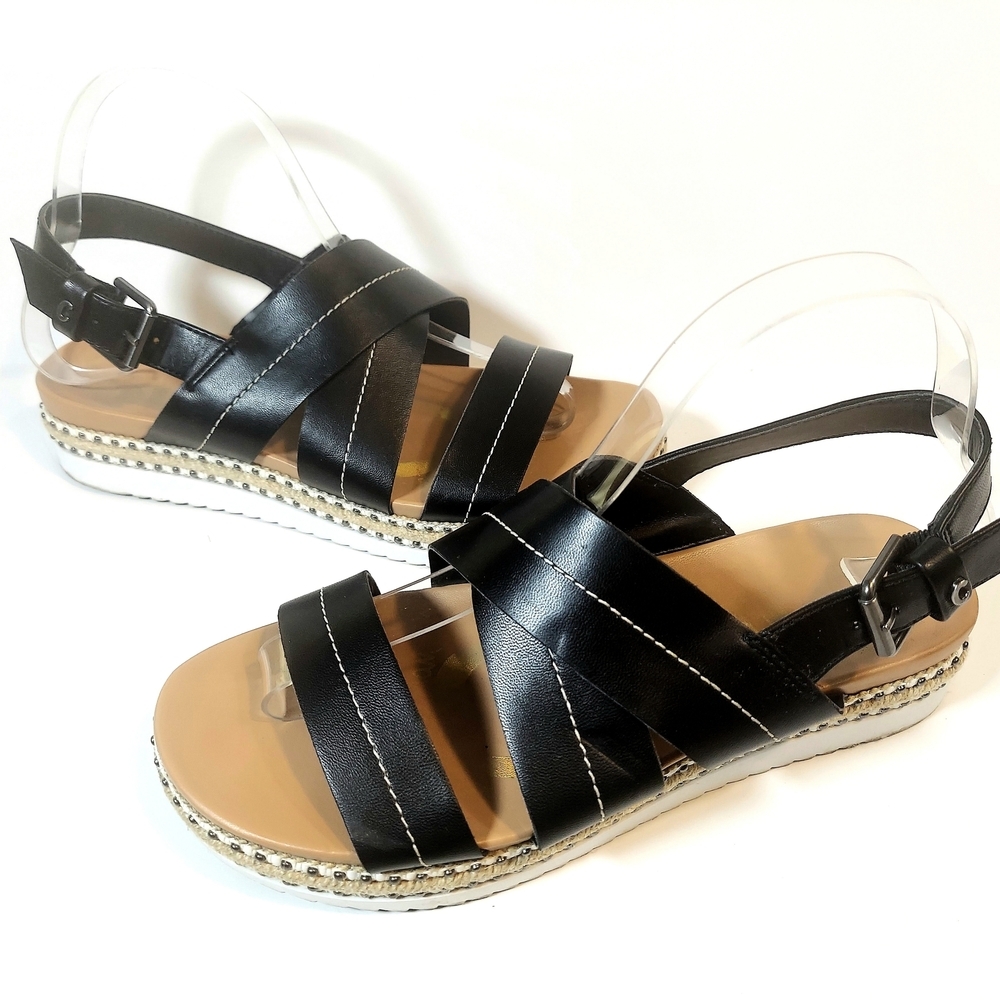 Women's Circus By Sam Edelman Naya Black Strappy Espadrille Platform Sandals - Picture 6 of 8